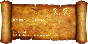 Kossik Ilona névjegykártya